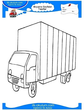 Çocuklar İçin Tır Boyama Sayfaları 